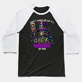 Mardi Gras Priest Top Hat New Orleans Witch Doctor Voodoo Baseball T-Shirt